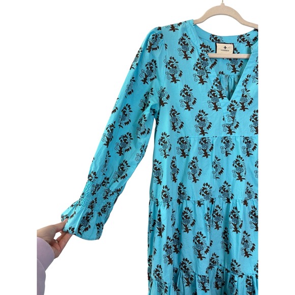 Tuckernuck Beach  Tropical Turquoise Bouquet Kenzo Mini Dress Floral Cover up  M - Picture 3 of 7